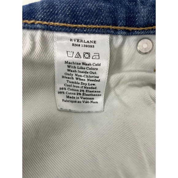 Everlane Jeans Denim Size 27 Regular Medium Blue Faded Whiskered Tapered - Picture 6 of 8